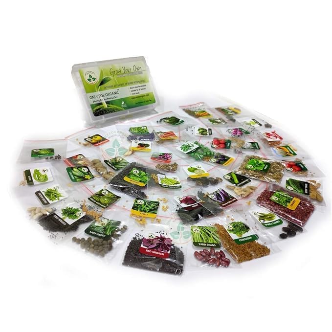 Image of Devender Farm Indian Vegetable Seeds Collection, 40 Varieties, 2255 Seeds, Container Garden Kit