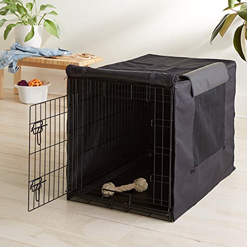 Amazon Basics Breathable Cover for Metal Dog Crate, 36Inch, Black