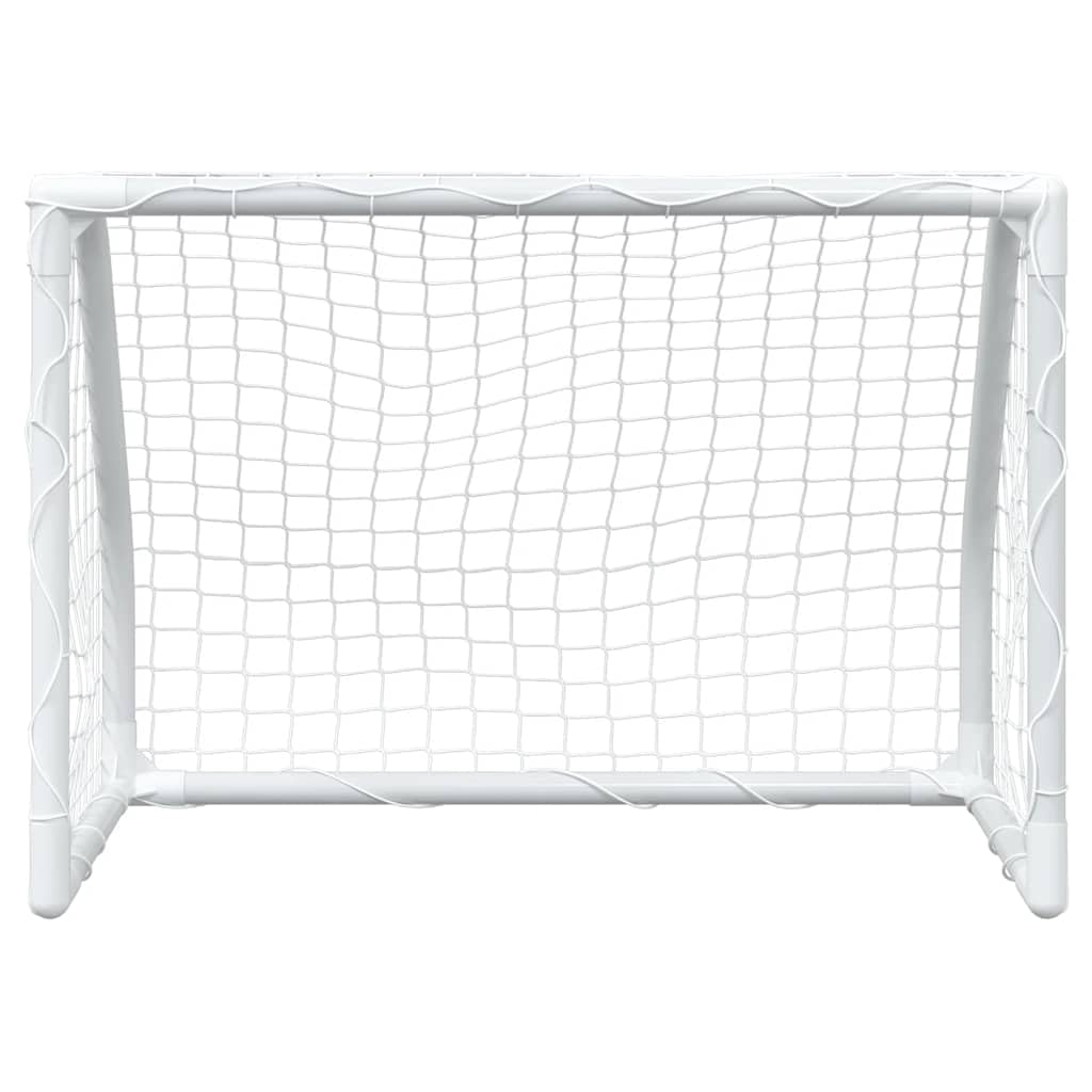 Porta da calcio per bambini, 2 pezzi, con pallone da calcio e pompa, porta da calcio da giardino, 64 x 35 x 48 cm, in metallo