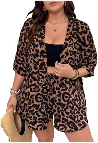 Plus Size Las Vegas Outfits: 21 Stunning Chic Looks to Turn Heads 6 SOLY HUX Women's Plus Size Summer Vacation 2 Piece Outfits Leopar...
