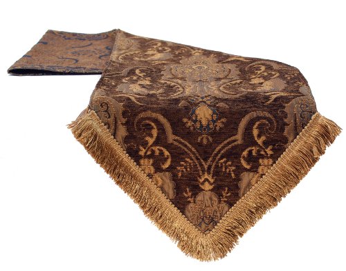 Sherry Kline China Art Brown Table Runner (Available Many Sizes) (13 x 72)