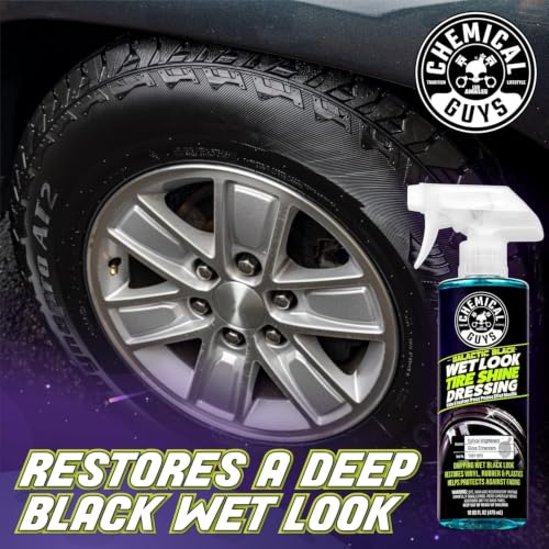 Image of Chemical Guys, Galactic Black Wet Look Tire Shine Spray, High Gloss, 16 Fl Oz (Pack of 12)