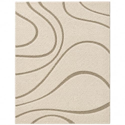 Image of Carpet for Living Room 4x6 Feet Modern Soft Shaggy Carpet Anti-Slip, Thick, Fluffy & 2 inch Pile Shag Rug for Your Kids Room, Bedroom & Livingroom(4x6 feet, Beige D)