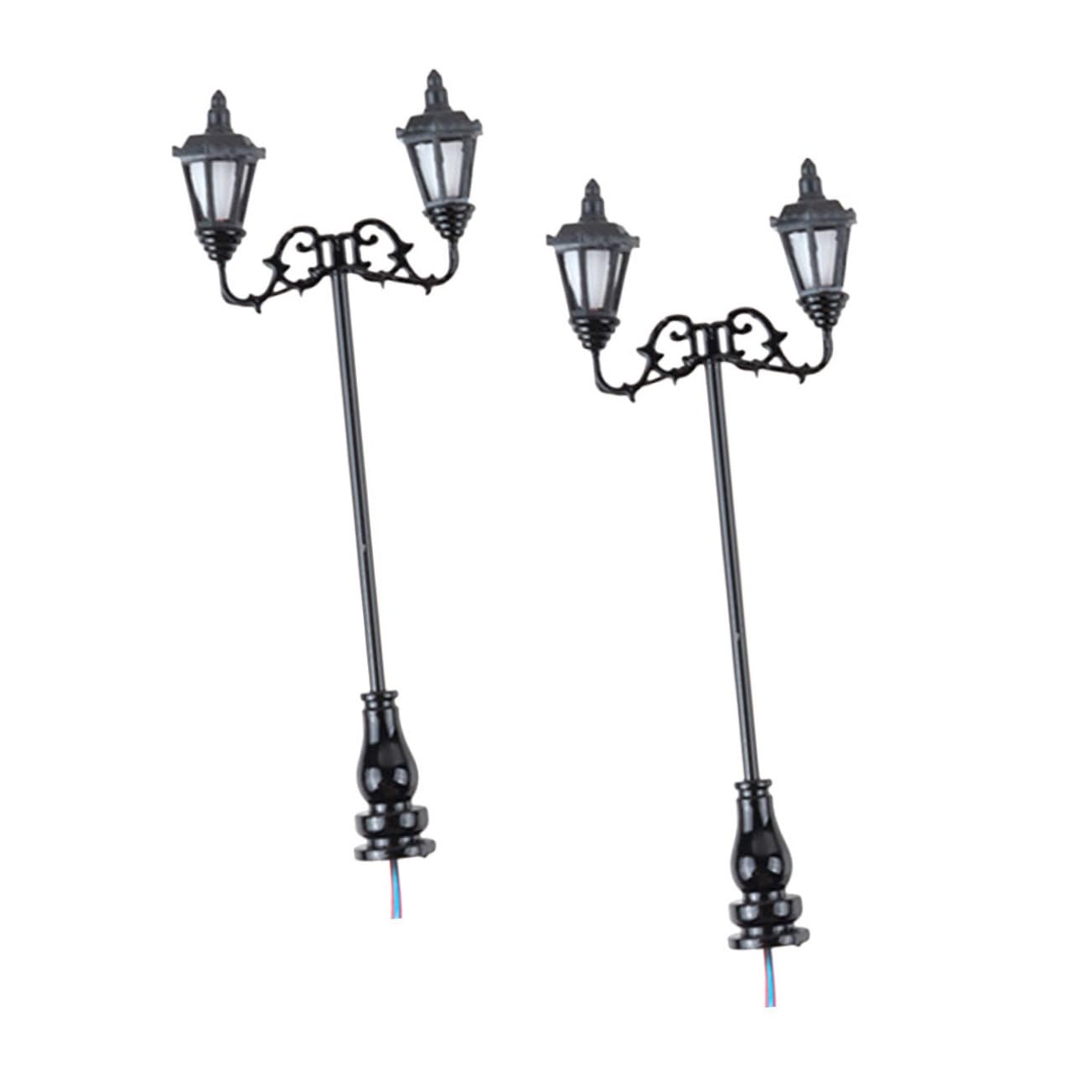Housoutil 2pcs Mini Dollhouse Road Landscape Lamp Toy Miniature Street Lights for DIY Miniature