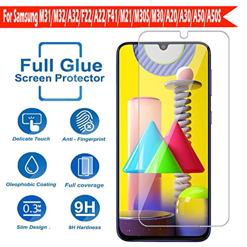 Image of Tempered Glass Screen Protector Compatible For Samsung Galaxy F41 /M31 /M21 /M30S /M30 /M50 /M50S /M10S Tempered Glass Screen Guard With Full Screen Coverage; (Transparent), Pack Of 1 for Smartphone