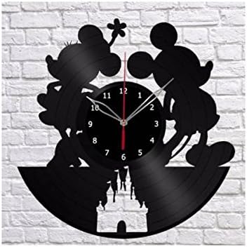 Amazon レコード盤壁掛け時計 ディズニー ミッキー ミニー シンデレラ城 人気 おしゃれ エコ インテリア シルエット デザイン おもしろ 輸入雑貨 アニメ 萌えグッズ 通販
