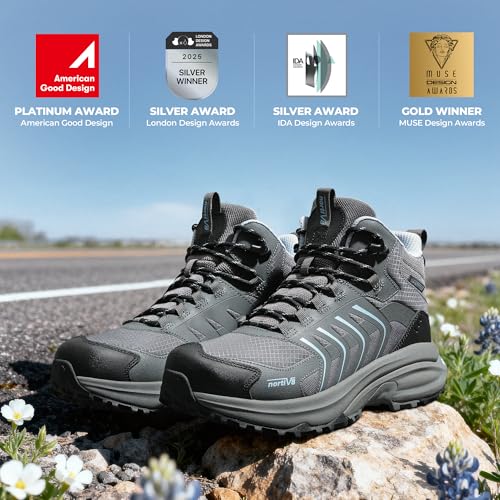 Image of NORTIV 8 Women's Hiking Boots Waterproof Lightweight Outdoor Trekking Non Slip Comfortable Camping Ankle Breathable Everyday Boot Armadillo FieldLite
