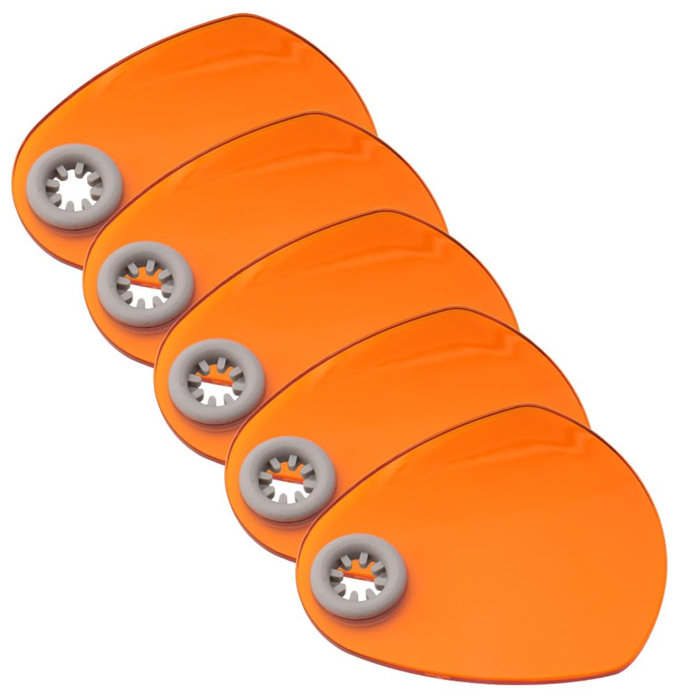 5pcs Dental Treatment Lamp Shield, Treatment Filter Shade Color Orange Oval Lamp Shade Dental Curing Light Filter Orange Protection Shield