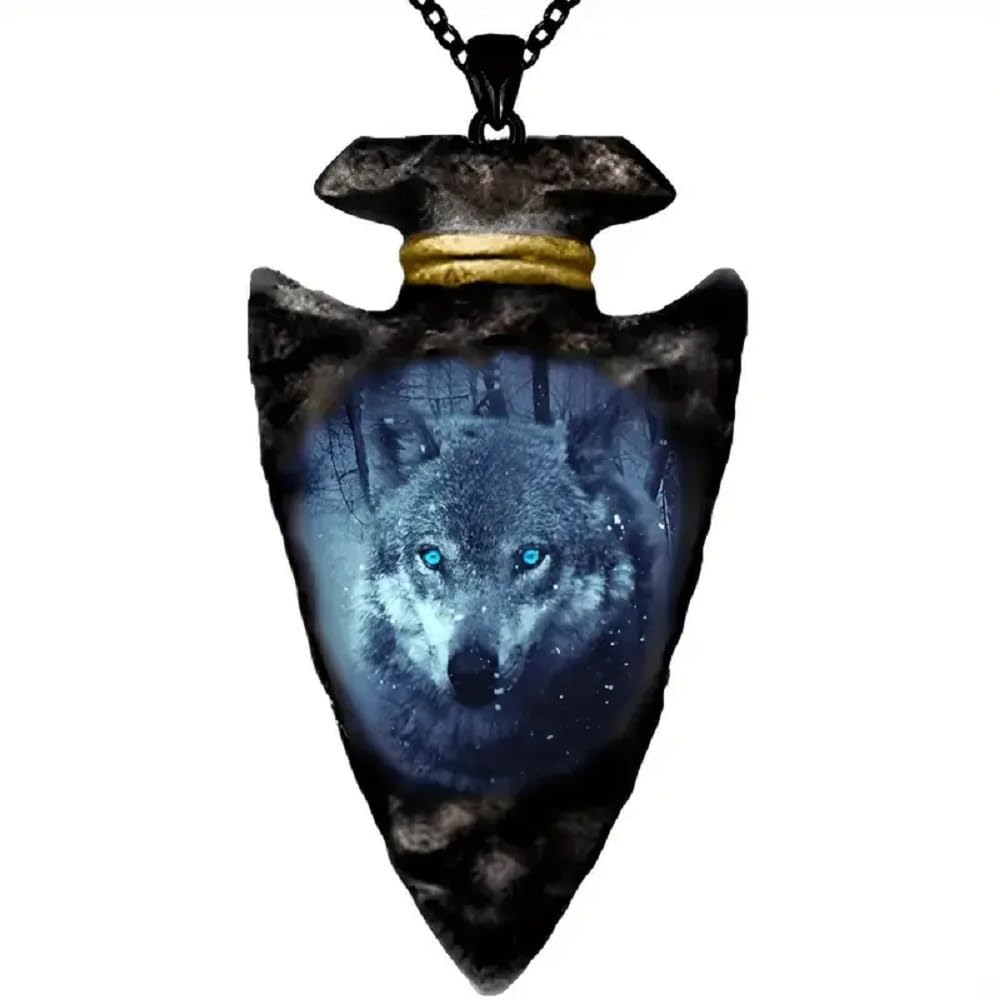 New Gray Wolf Arrowhead Necklace