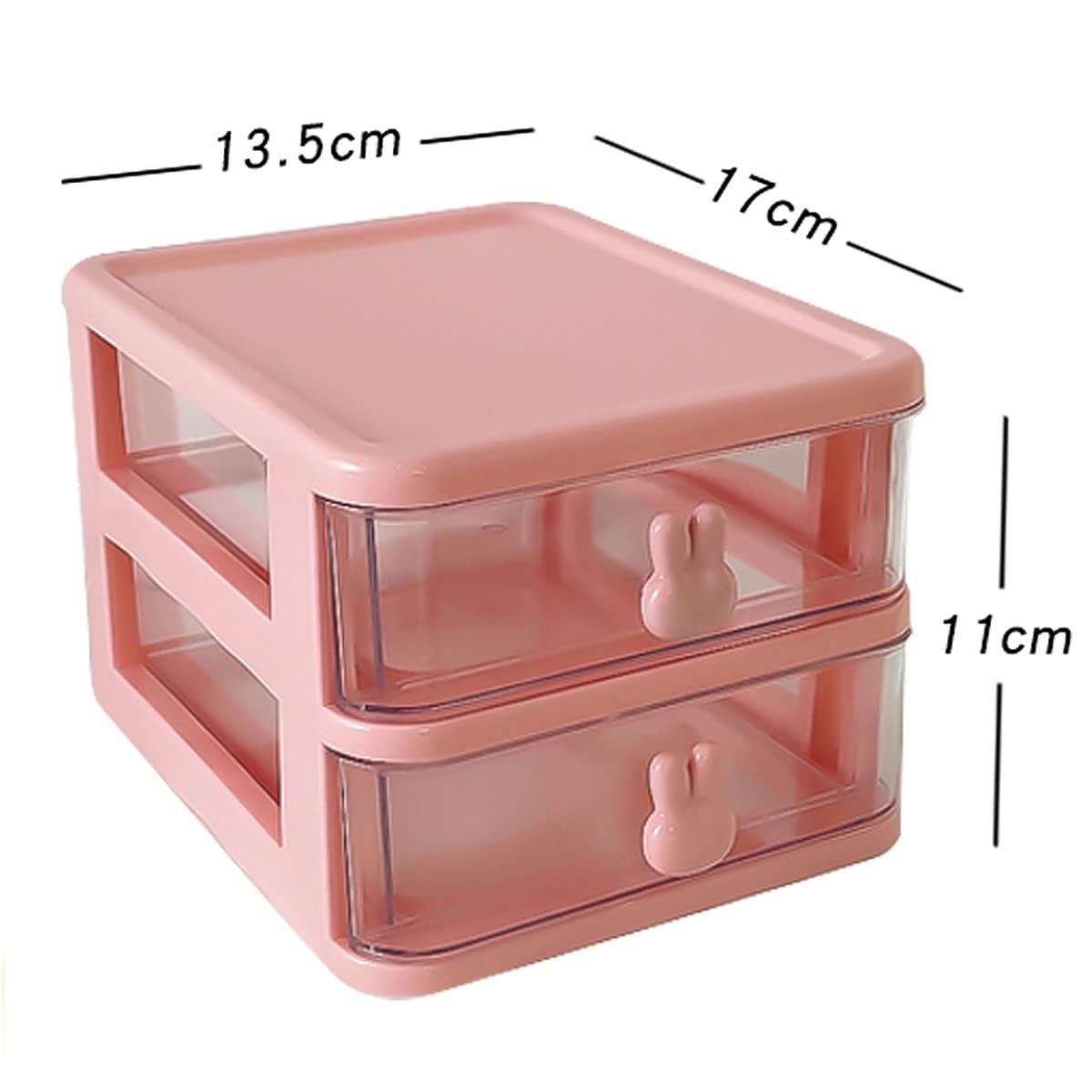 wolpin Desk Organizer Drawers 2 Tier Pen & Pencil Stand Stationery Storage Home and Office Stationery Box (Pink/White, Polypropylene;Polycarbonate), Polypropylene Plastic