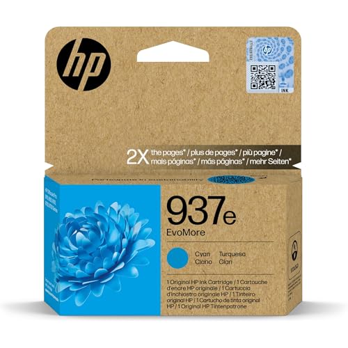 HP 937e Ciano, Cartuccia Inchiostro Originale, EvoMore, Alta CapacitĂ