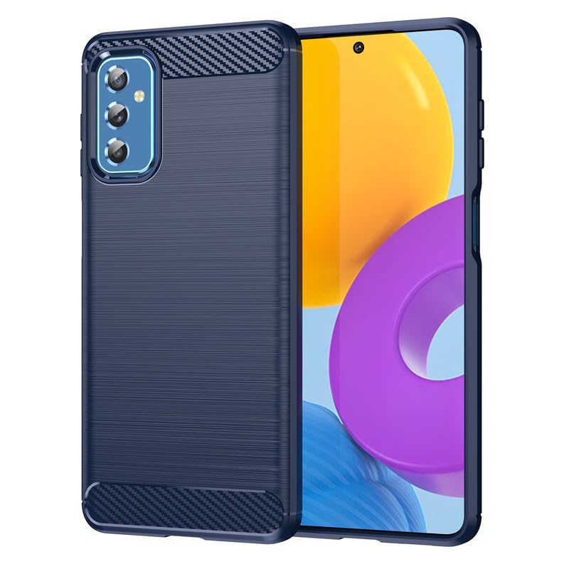 Image of Hybrid Carbon Fiber Back Case for Samsung Galaxy M52 5G (Blue)