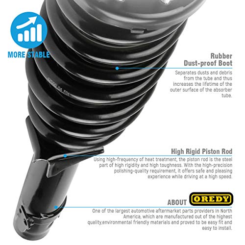 Oredy Pair Front Complete Struts & Coil Spring Compatible With 2008 2009 2010 2011 2012 Honda Accord (L4 2.4L) - 172562 #TOP2