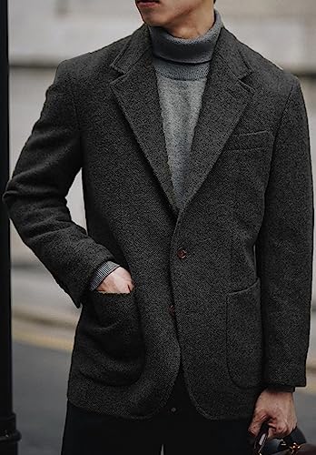 Men's Casual Sports Coats Dress Blazer Wool Blend Suit Jackets2