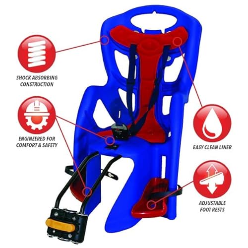 Bellelli Pepe Seatpost Mounted Baby Carrier, Red/Blue, 259855 #TOP3