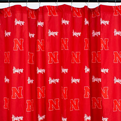 Image of College Covers Everything Comfy Nebraska Cornhuskers Bright and Colorful Shower Curtain Cover 70 inch x 72 inch