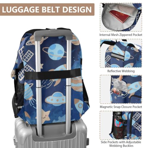 Mochilas de viaje azules con planeta de 17.5 pulgadas para estudiantes y negocios 4