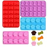 Dog Bone Mold,Dog Paw Mold, Non-Stick Dog Silicone Mold for Jelly, Ice Cube, Chocolate, Candy, Dog...