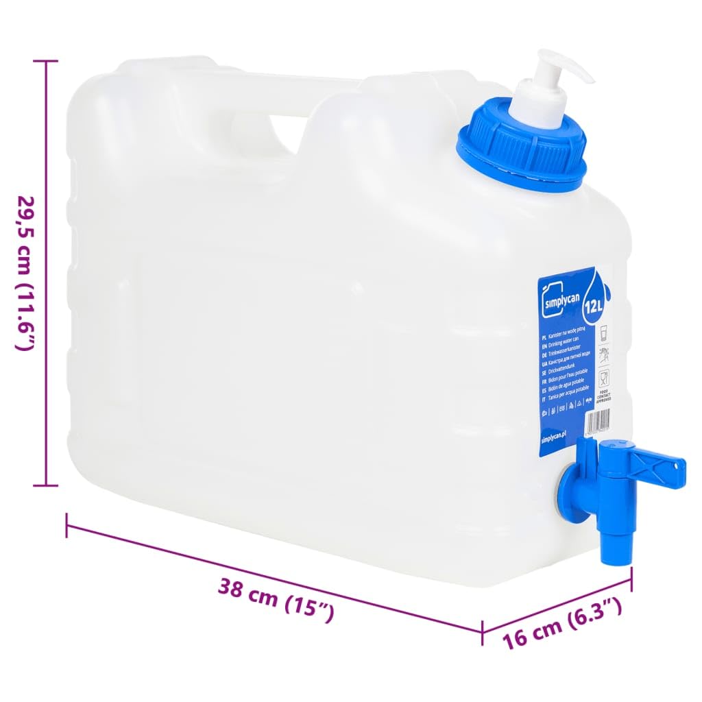 Depósito de agua con grifo y dispensador de jabón, 10 L, plástico transparente, apilable, con asa y cierre, ideal para camping, exterior, fiesta, senderismo, almacenamiento, caja organizadora