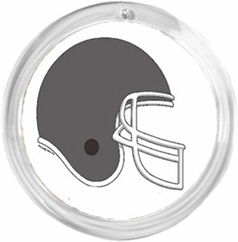 PrintedPerfection.com Personalized Football Helmet - Grey Round Christmas Ornament