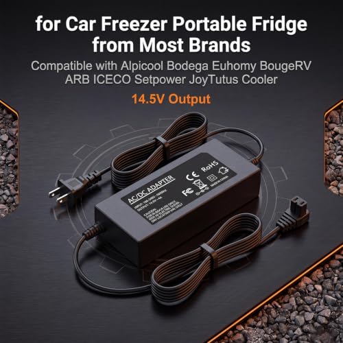 Image of 14.5V 6A AC Power Cord Power Adapter for 12V Car Fridge Portable Car Refrigerator Compatible with ARB BougeRV Euhomy Bodega Wagan AstroAI Apicool ICECO Dometic F40C4TMP Rockpals JoyTus