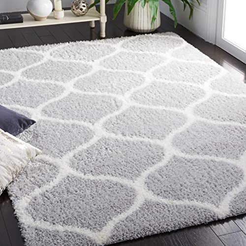 Tapete decorativo SAFAVIEH 5'x7' gris claro y blanco