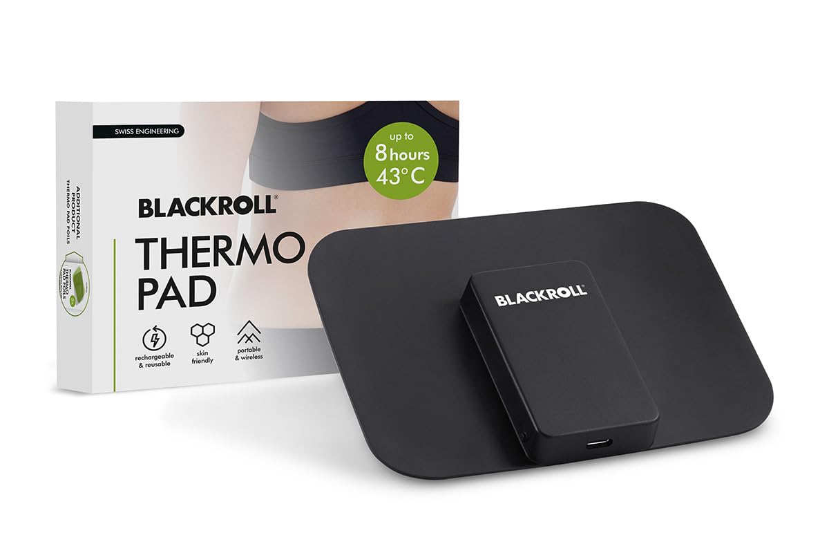 BLACKROLL® THERMO PAD - Cerotto termico elettrico, riutilizzabile, calore costante per rigenerazione, mestruazioni e rilassamento muscolare, fino a 8 ore di autonomia, USB-C