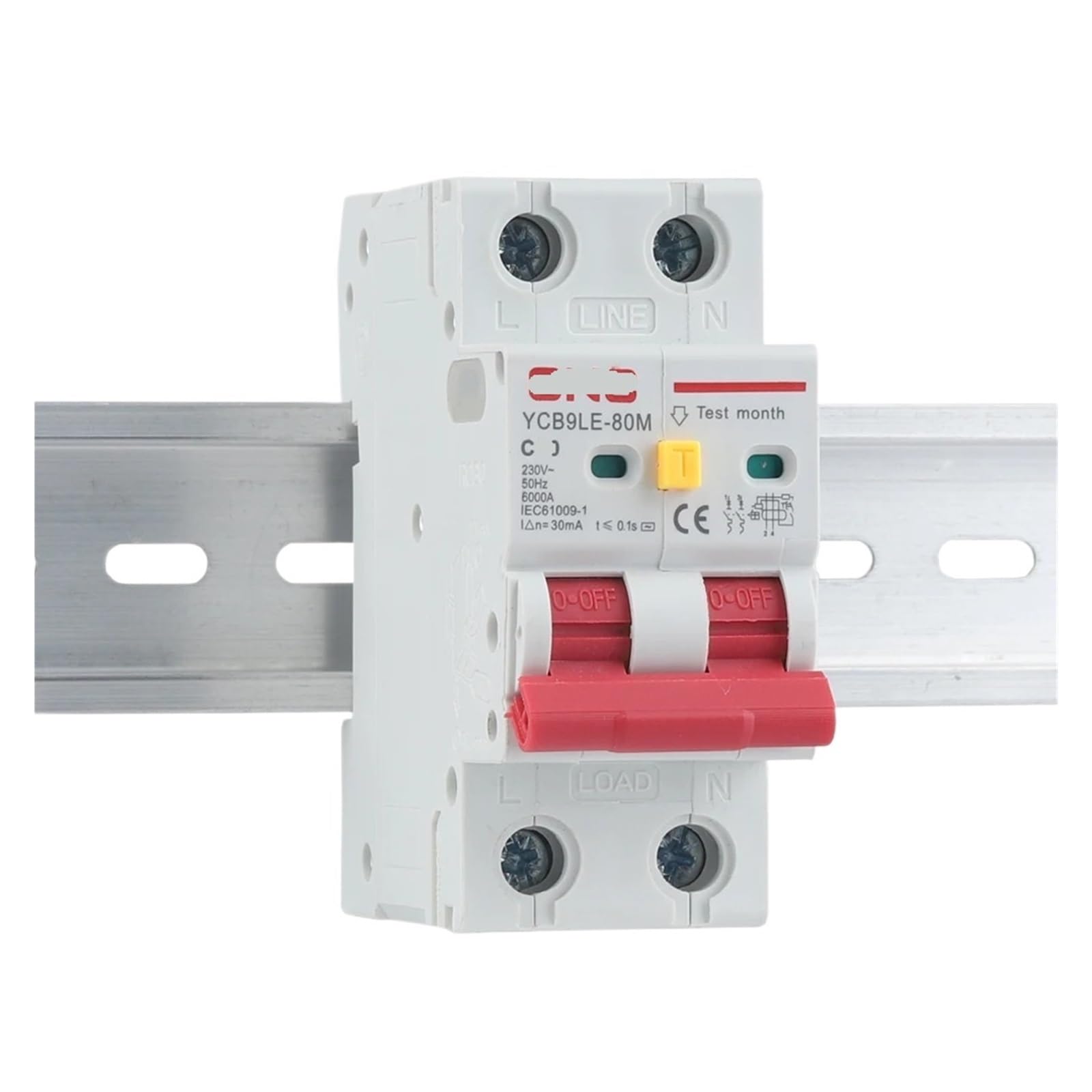 Disyuntor de corriente residual 2P 230V e interruptor magnetotérmico combinado 30mA YCB6HLN-63 2