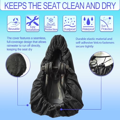 Image of Waterproof Bicycle Seat Covers Dustproof Rainproof UV-Resistant and Windproof Easy to Install and Clean Reusable Suitable for Men's and Women's Mountain Bike and Narrow Seats(2pcs Black)