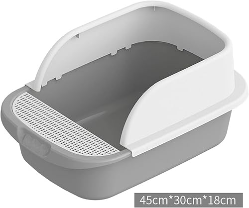 Miniatura 4 de Bothyi Bandeja de arena para gatos fácil de limpiar, sin olor, de alta cara, para gatos, inodoro, mascotas, bandeja de arena para mascotas con parte