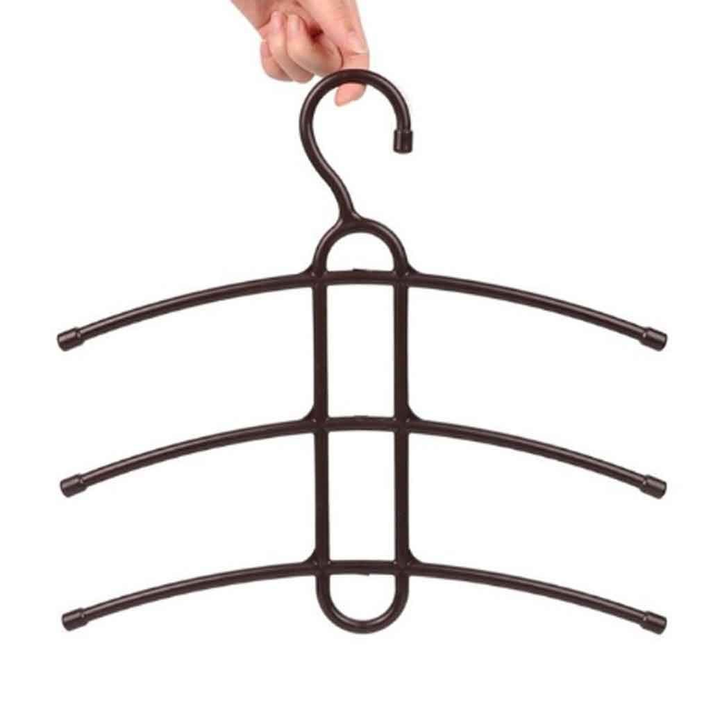 MOBYGKFY Plastic Fishbone 3 Layer Multifunctional Clothes Hanger Wardrobe Clothes Hanger Anti-skid Plastic Clothes Rack(Wit)