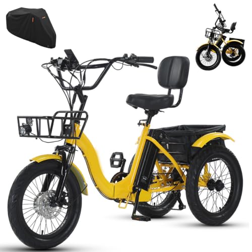 WhFKLca Triciclo Eléctrico Plegable De 18 X 4 Pulgadas para Adultos A