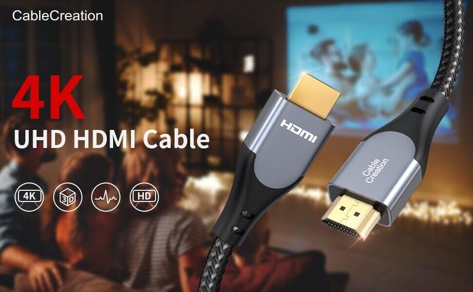 CableCreation 4K HDMI Cable, Grey - Image 2