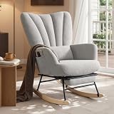 SONGMICS Silla Mecedora, Gris Paloma LYY018G101