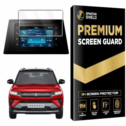 Image of Spartan Shield Screen Protector for MARUTI SUZUKI BREZZA 2026 Facelift || 7-inch Infotainment System Touchscreen Display Guard || Anti Scratch | HD Clarity | Water Resistant || MarutiSuzuki Breeza VXI & ZXI Model Digital Touch Screen Accessory 2026+ [Not Tempered Glass]