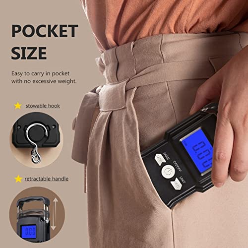 Nutri Fit Luggage Scale Digital Suitcase Weighing Scale Portable For Travel, Handheld Fish Weight Scale With Hook For Fishing, 110Lb/50Kg As Traveler Gifts #TOP4