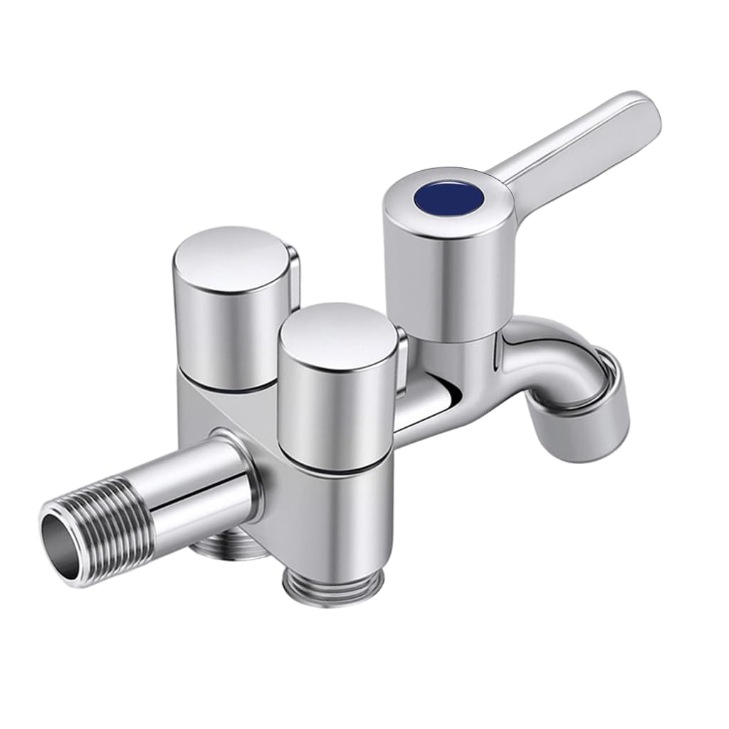 HASTHIP® 3 in 1 Flush Wall Faucet with Angle Valve, Bathroom & Kitchen Tap, Durable & Modern Design, Multi-Purpose Water Mixer, Easy Installation, Ideal for Home Use (Silver, 1 Pc)-image-27