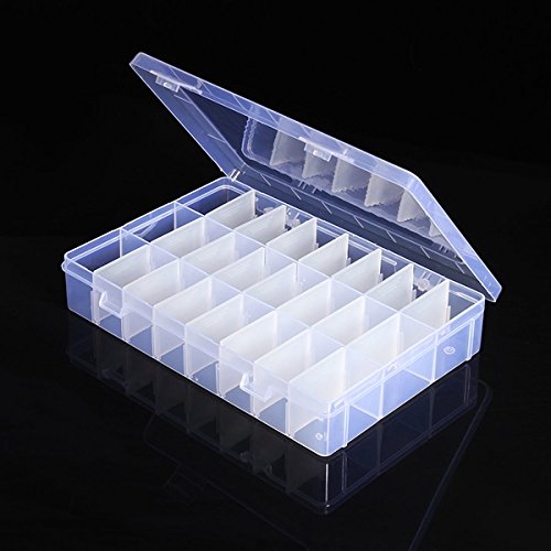 New 24 Value Electronic Components Storage Assortment Clear Box Plastic Case Convenience Store
