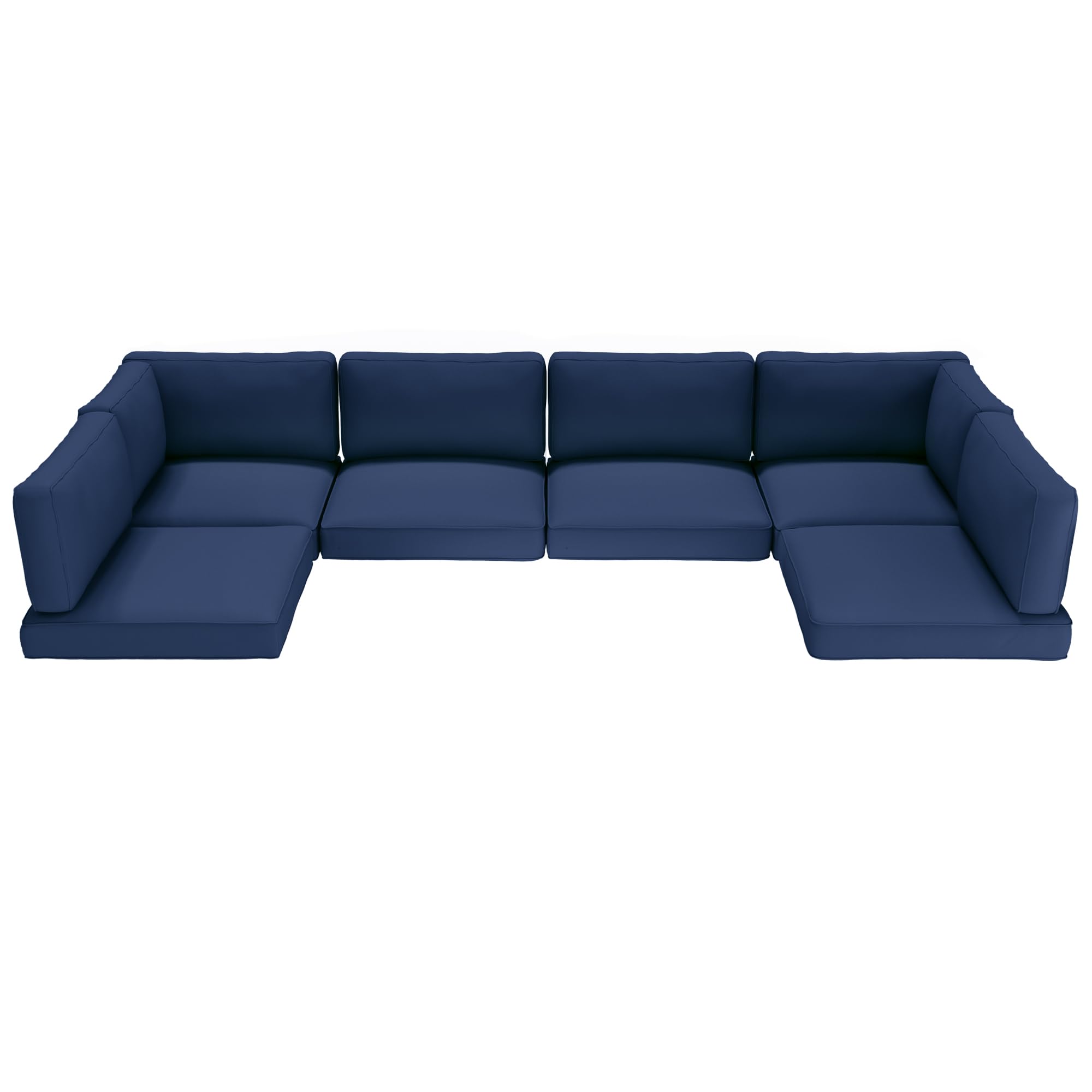 Crownland 14-Piece Outdoor Furniture Replacement Cushions, Water-Resistant Sofa Cushions for 6-Seat Rattan Wicker Sectional Patio Conversation Sets(