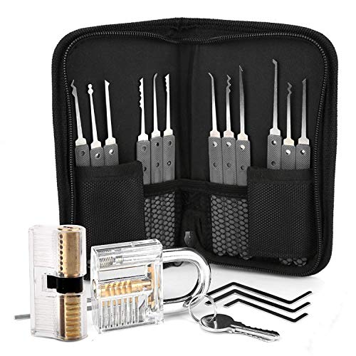Professional 17-Piece Set Training Kit 2 Locks(BLACK)