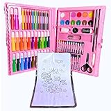 Maleta Estojo de Pintura Infantil Rosa com 86 Peças para Meninas KIT completo para Desenho e Pintura Ideal para Escola