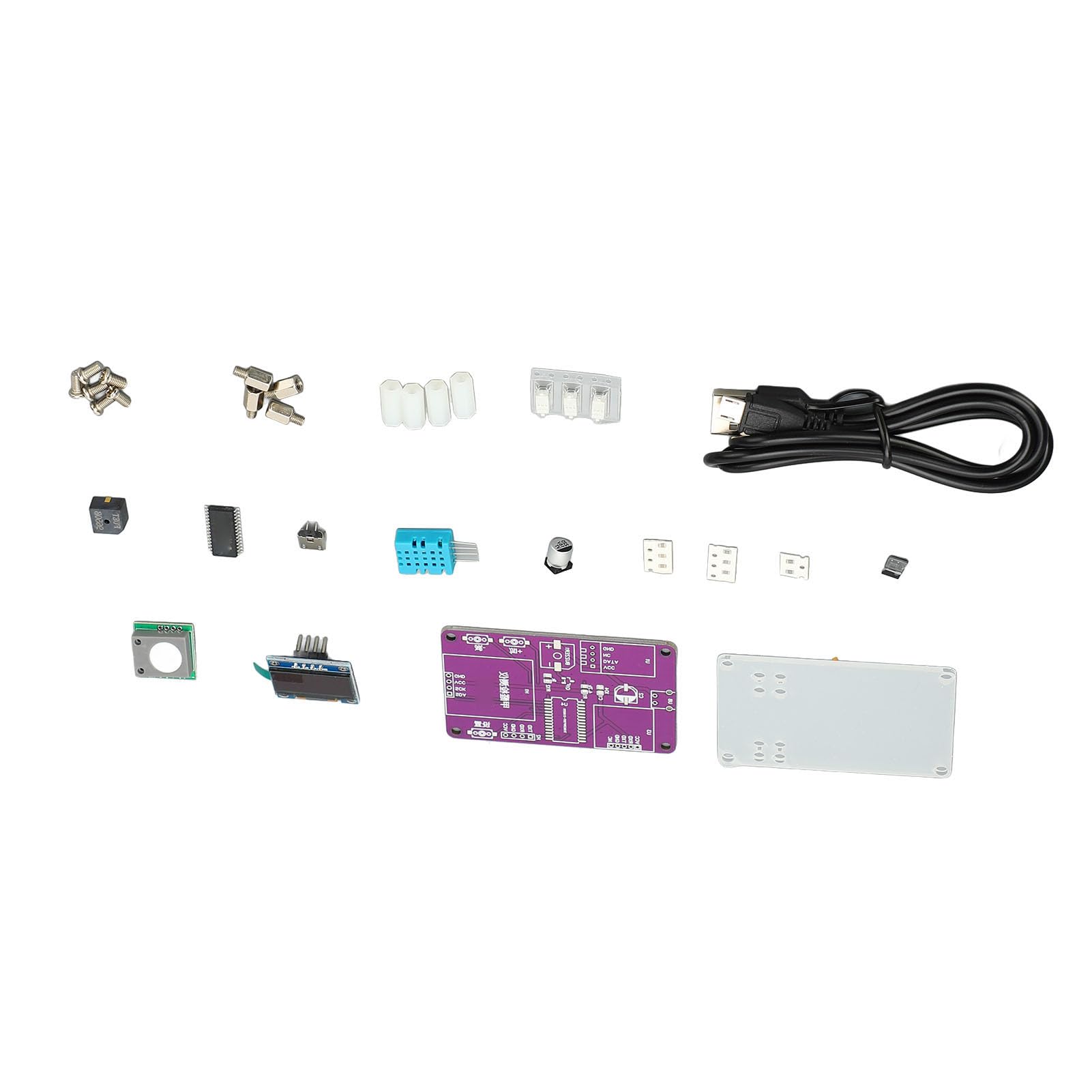 HCHO Detector de Temperatura y Humedad Kit de Componentes electrónicos con Pantalla de diodo emisor de luz orgánico