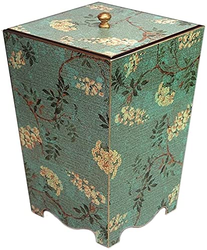 Corbeille en bois durable décoration élégante chambre vert rétro
