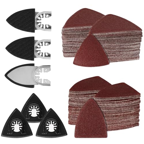 156 Pièces Plaques Abrasives Multi-outils, 3 Plateau De Ponçage Triangulaire, 3 Doigts De...