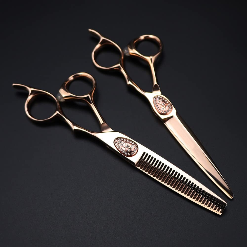 Ciseaux de coiffure en acier 440c et ciseaux amincissants 6 pouces pour coupe de cheveux nette