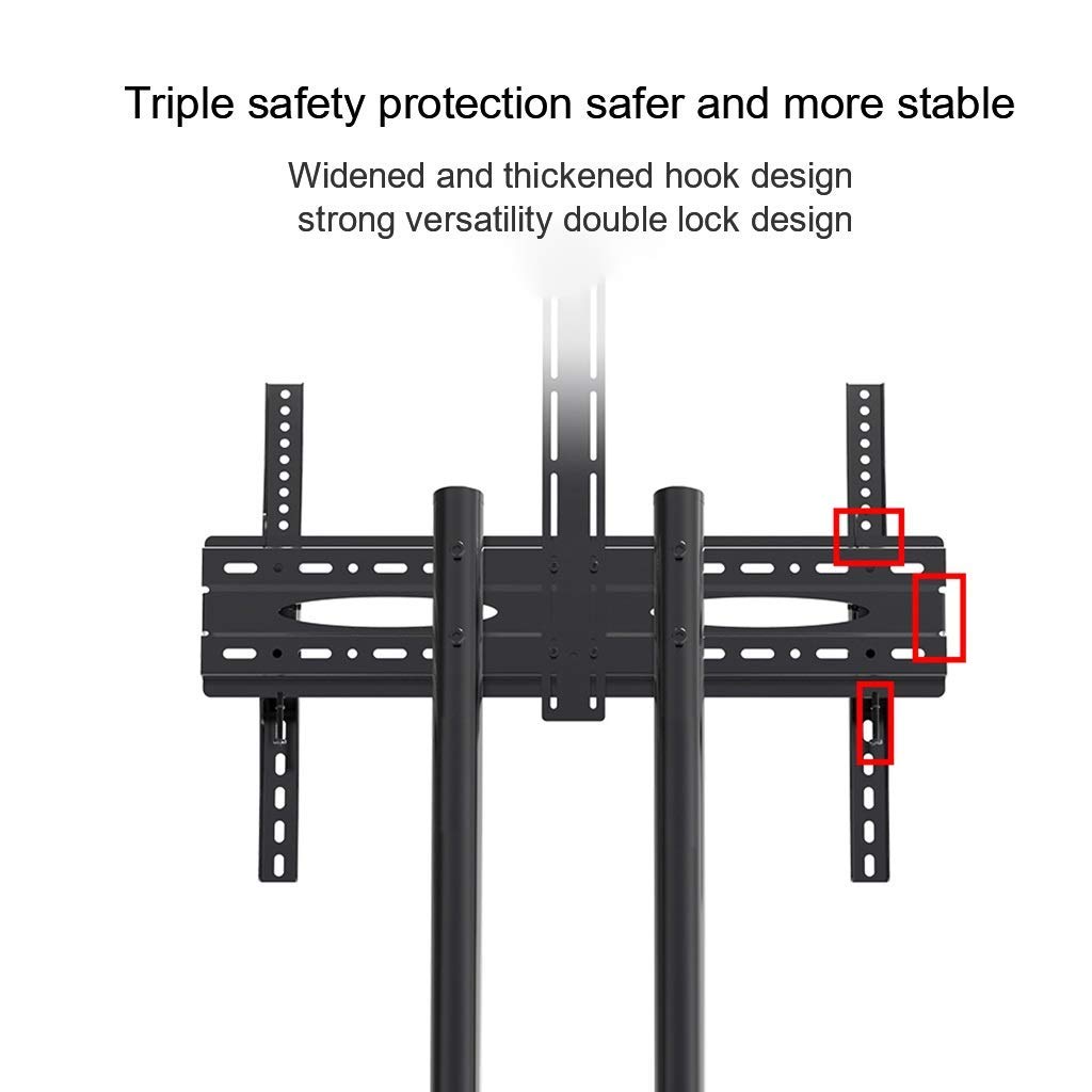 Supporto universale per TV a schermo piatto da 32 a 70 pollici, carrello per TV a schermo piatto regolabile in altezza con vassoio, robusto supporto universale per TV per casa e ufficio
