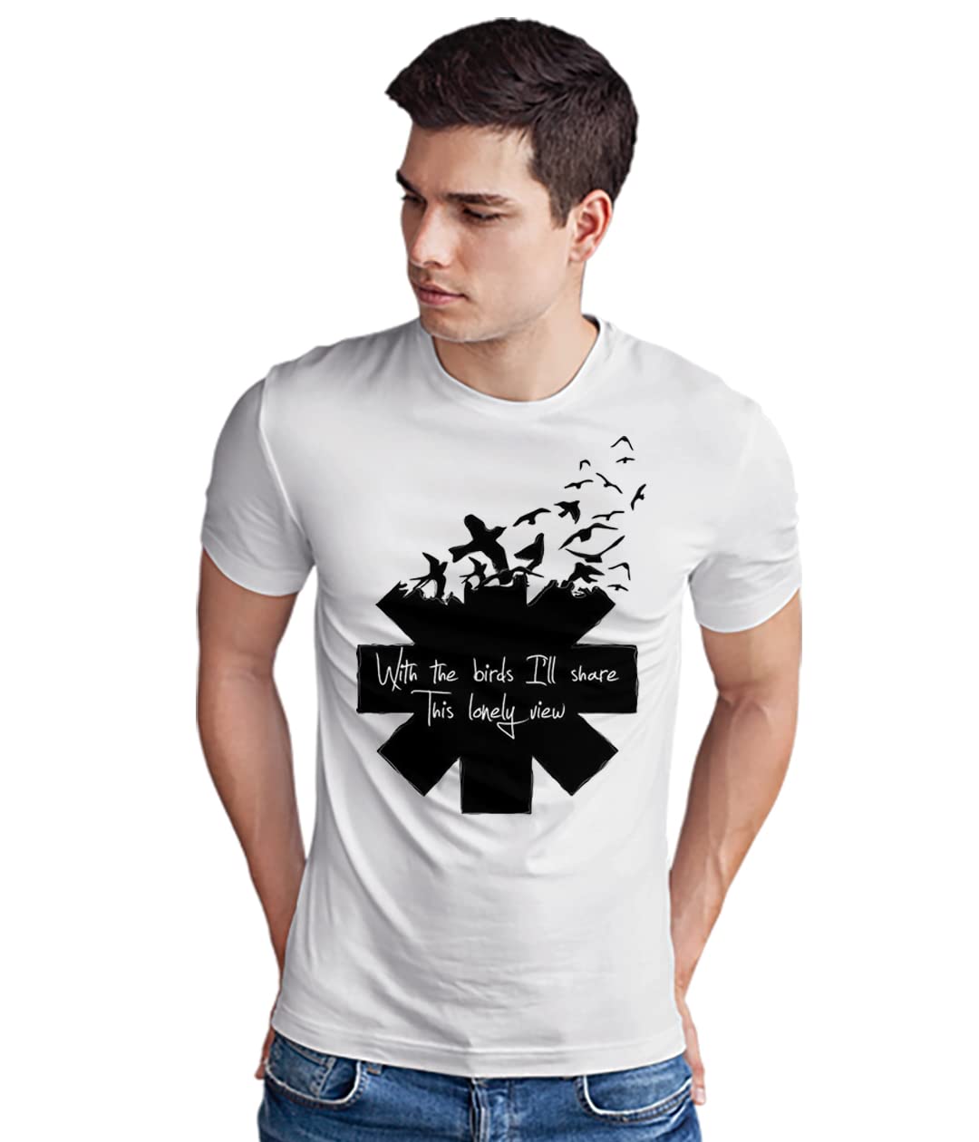 Quote MarshalsRed Hot Chilli Peper_03 Printed Round Neck White T-Shirt for Men's