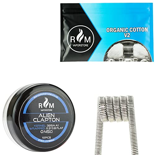 Prebuilt-Alien-Clapton-Coils-045-A1-10pcs-Pack-of-RMvaporstore-V2-Organic-Vape-Cotton-for-RDA-RBA-RDTA-Tanks-Vaping-Accessories