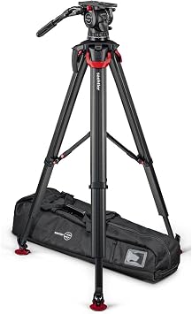 Sachtler aktiv14T 100mm Fluid Head with flowtech 100 Carbon Fiber Tripod and Mid-Level Spreader