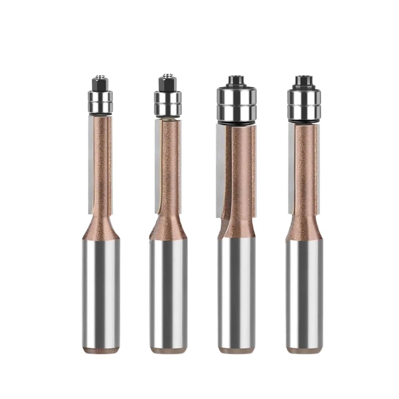 1/4 Szt. 1/2 "12MM Frez Z Chwytem Podwójne Łożysko Flush Trim Bit Router Profesjonalne Narzędzia Do Obróbki Drewna(4Pcs 12mm Set)
